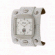 Axcent Rocker Watch, White Strap, Silver Dial, White Hands X10001-631