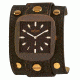Axcent Rocker Watch, Dark Brown Strap, Dark Brown Dial, Gold Hands X1001r-736