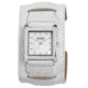 Axcent Broadband Watch, White Strap, White Face, Silver Hands, Crystals X1774c-13vs
