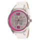 Axcent Splash Watch, White Strap, Silver Face, Pink Numerals X26001-661