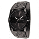 Axcent Spike Round Watch, Black Strap, Black Face, Silver Hands X34001-247