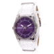 Axcent Retro Watch, White Strap, Purple Face, Silver Hands X37001-031