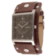 Axcent Expander Watch, Dark Brown Strap, Olive Face, Silver Hands X38001-466
