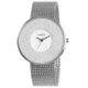 Axcent Hope Round Watch, Silver Mesh Strap, White Face, Black Hands X40383-152
