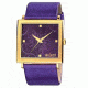 Axcent Dream Square Watch, Purple Strap, Purple Face, Gold Hands X40608-040