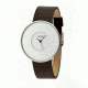 Axcent Hope Round Watch, Dark Brown Leather Strap, White Face, Black Hands X50381-156