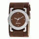 Axcent Scratch Watch, Brown Strap, Brown Face, Silver Hands X61004-746