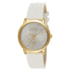 Axcent Dream Round Watch, White Strap, Silver Face, Gold Hands X6435g-151