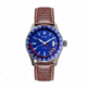 Axwell Leather-Band Watch w/Date, Brown/Blue, AXWAW102-2, Brown/Blue, One Size, AXWAW102-2