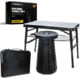 Rhino USA Folding Camping Table w/ Stool Set, Black, One Size, CA-FRTABSTL-BLK