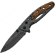 Baladeo Carson Folder, 3.5in Gray Titanium Coated 420 SS Drop Point, Pocket Clip, Thumb Stud, Zebra Wood And Gray Titanium Coated SS Handles, ECO206