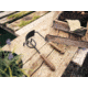 Barebones Square Hand Hoe, Wooden Handle, Heat-Treated Stainless Steel Blade, GDN-054