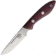 Bark River Adventurer II Elmax Fixed Blade Knife, 7.75in Overall, 3.5in Satin Elmax Steel Blade, Burgundy Canvas Micarta Handle, Brown Leather Belt Sheath, 05-143MBU