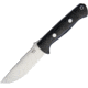 Bark River Bravo 1 Fixed Blade Knife, 9in Overall, 4.25in Satin Cpm-154 SS Drop Point, Black Canvas Micarta Handle, Thumb Ramp, Brown Leather Belt Sheath, 07-171MBC