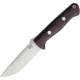 Bark River Bravo 1 Fixed Blade Knife, 9in Overall, 4.25in Satin Cpm-154 SS Drop Point, Burgundy Canvas Micarta Handle, Thumb Ramp, Brown Leather Belt Sheath, 07-171MBU