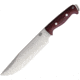Bark River Bravo Crusader 3V Fixed Blade Knife, 14in Overall, 8.5in Satin Cpm-3V Carbon Steel Blade, Burgundy Canvas Micarta Handle, Brown Leather Belt Sheath, 07324MBU