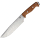 Bark River Bravo Crusader 3V Fixed Blade Knife, 14in Overall, 8.5in Satin Cpm-3V Carbon Steel Blade, Natural Canvas Micarta Handle, Brown Leather Belt Sheath, 07-324MNC