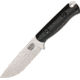 Bark River Bravo Necker II Black Micarta Fixed Blade Knife, 3.5in, CPM-3V Steel, Drop Point, Black, Canvas Micarta Handle BA004SMBC
