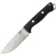 Bark River Bravo Squad Leader Black Fixed Blade Knife, 3.625in, A2 Tool Steel, Drop Point, Black, Canvas Micarta Handle BA116MBC