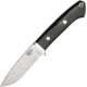 Bark River Classic Drop Point Hunter Fixed Blade Knife, 3.75in, Standard Edge, Black, Canvas Micarta Handle BA155MBC