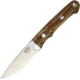 Bark River Classic Utility Caper Bocote Fixed Blade Knife, 3.25in, Standard Edge, Satin, Brown, Bocote Wood Handle BA02156WB