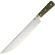 Bark River Edwin Forrest Bowie Fixed Blade Knife, 17in Overall, 12.25in Satin A2 Tool Steel Clip Point Blade, Green Canvas Micarta, 08-315MGC