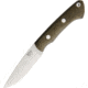 Bark River Featherweight Fox River CPM3V Fixed Blade Knife, 3.25in, CPM-3V Carbon Steel, Drop Point, Satin, Green, Canvas Micarta Handle BA01022MGC
