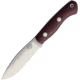 Bark River Mini Tundra Elmax Fixed Blade Knife, 8in Overall, 4in Satin Elmax Steel Blade, Burgundy Canvas Micarta Handle, Brown Leather Belt Sheath, 18-041MBU