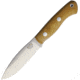 Bark River Mini Tundra Elmax Fixed Blade Knife, 8in Overall, 4in Satin Elmax Steel Blade, Natural Canvas Micarta Handle, Brown Leather Belt Sheath, 18-041MNC