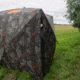 Barronett Blinds Tag Out Hub Hunting Blind with blaze orange safety panels, Bloodtrail Woodland, 3-Person, TA350BT