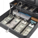 Barska 12 inch Standard Register Style Cash Box with Key Lock, Black, Small CB13054