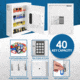 Barska 40 Capacity Fixed Position Key Cabinet Digital Keypad Wall Safe, White, Small, AX13964
