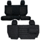 Bartact Jeep Seat Covers Rear Split Bench 2008-2010 Wrangler JKU, 4 Door, Tactical Series, Black/Black, JKSC0810R4BB