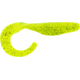 Bass Assassin Walleye Assassin Curly Shad, 4in, 10 per Pack, Chartreuse Silver Glitter, 4, WC33452