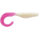 Bass Assassin Walleye Assassin Curly Shad, 4in, 10 per Pack, White/Pink Tail, 4, WC33253
