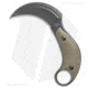Bastinelli Creations B.A.K. Karambit Fixed Blade Knife, 3.25in, Bohler N690 Stainless Steel, Hawkbill Blade, G10 OD Green Handle, Black/OD Green, 6.375in, BHQ-115146
