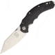 Bastinelli Creations Dragotac Compact Framelock Folding Knife, 3.63in SW D2 Tool Steel Blade, Finger Grooved Handle, Thumb Stud, Black G10 Front Handle With SW Titanium Back Handle, BAS209