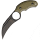 Bastinelli Creations HARPY Fixed Blade OD Knife, 3.13 black stonewash finish Bohler N690 stainless, OD green sculpted G10 handle, HARPY OD GREEN G10