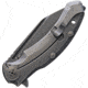 Bastinelli Creations Trigger Framelock Folding Knife, 4in Black Stonewash D2 Tool Steel Blade, Black Stonewash Titanium Handle, Glass Breaker, Pocket Clip, TRIGGER DARK STONE WASHED