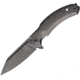 Bastinelli Creations Trigger Framelock Folding Knife, 4in Black Stonewash D2 Tool Steel Blade, Black Stonewash Titanium Handle, Glass Breaker, Pocket Clip, TRIGGER DARK STONE WASHED