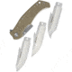 Bastion NIB Interchangeable Linerlock Folding Knife, 3.75in Satin 5Cr13Mov SS, Tan G10 Handle, Comes w/Three Interchangeable Blades Clip Point, Drop Point, Sawback Clip Point, Tan, BSTN-NIBKNF3-TAN