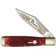 Battle Axe EDC Conqueror Folding Hunter Knife, 5.25in Closed, Stainless Steel, Mirror Clip Blade, Red Jigged Bone Handle, 5100RB EDC