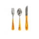 Battling Blades High Carbon Damascus Steel Fork Spoon And Knife Silverware Set, Wood, 6564915675308