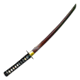 Battling Blades Katana Wakizashi Short Japanese Sword, High Carbon 1095 Steel, Red, 30in, 7077148623020
