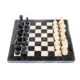 Battling Blades Marble Black And White Coral Chess Set With Chess Pieces Black Coral Border, 12in, 6044760211628