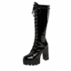 Battling Blades Patent Lace Up Platform Boots, Leather, 7531571019948