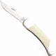 Bear and Son Knives Midsize Lockback Folding Knives, 2.75in, High Carbon Stainless Steel, Clip Point, White Smooth Bone Handle, WSB05