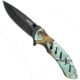 Bear Edge Brisk 1.0 Folding Knife, 3.25in, 440 Stainless Steel, Stainless Steel w/Soft Touch Coating Handle, Realtree Edge Teal, 61508