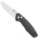 Bear OPS Auto Bold Action 10 Folding Knife, 3in, Bead Sandvik 14C28N Stainless Steel, Black G10 Handle, AC-1000-B4-P