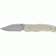 Bear Ops Manual Control Fold Knife, SS partially serrated clip Blade, Polished desert tan G-10 Handle BC32007